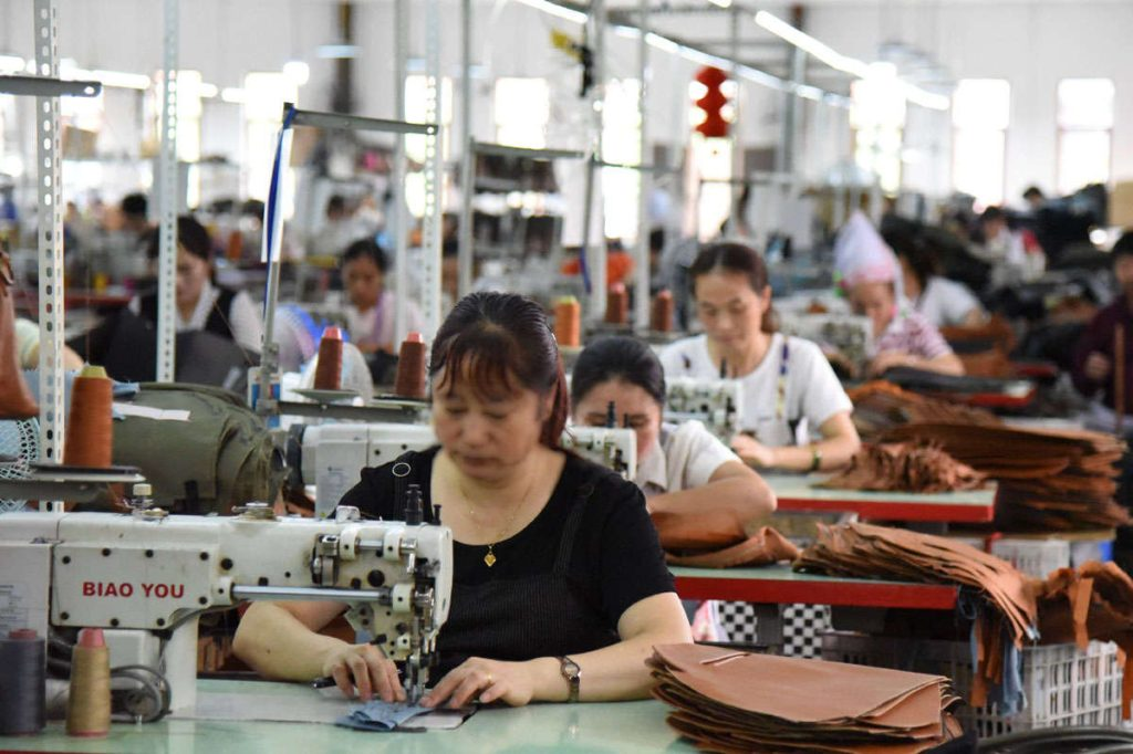 Inside a high-end leather workshop in China