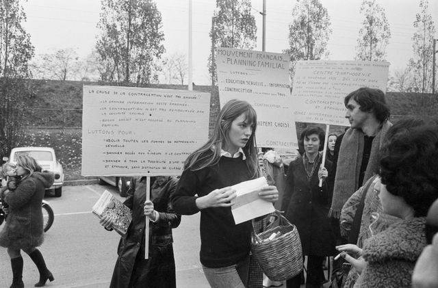 Jane Birkin at a protest rally in Paris
